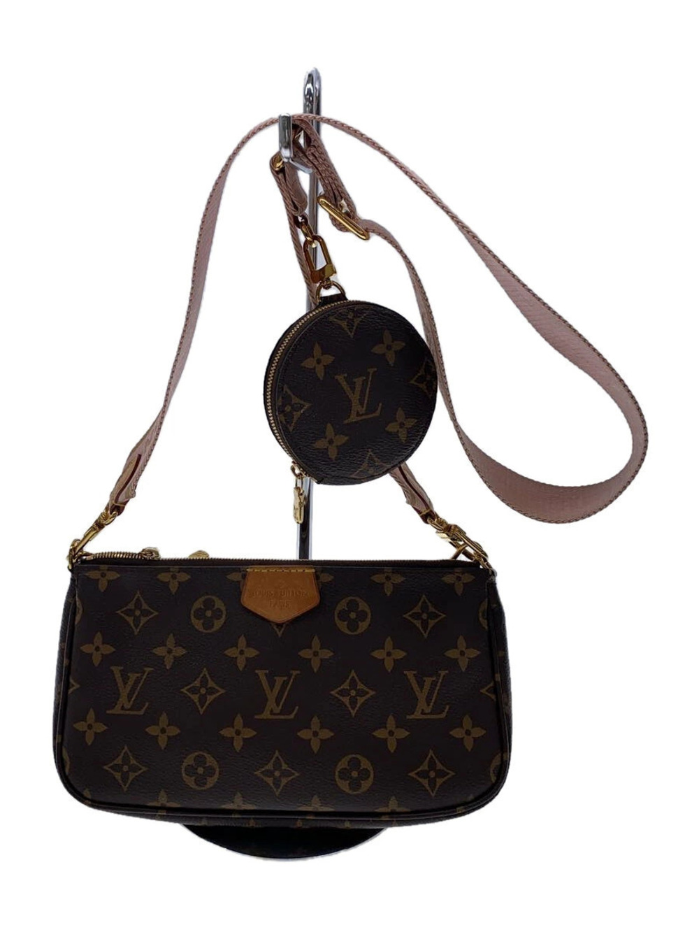LOUIS VUITTON Multi Pochette Accessoires Monogram Canvas BrownRose Clair Brown